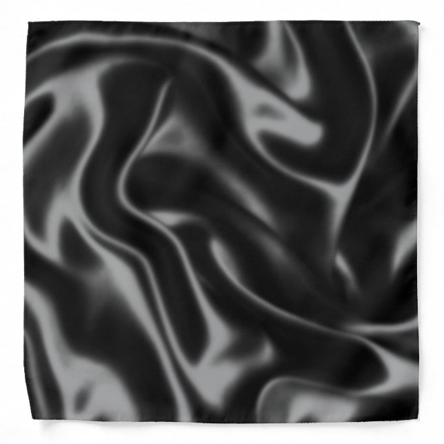 Silk Bright Black Silky Smooth Sober Luxurious Bandana (Front)