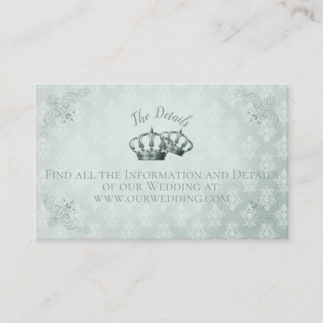 Silk Damask - Wedding Detail Card (Front)