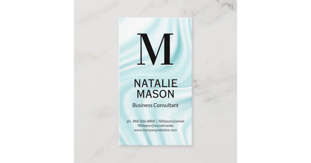 Silk Drapery Monogram Business Card Zazzle