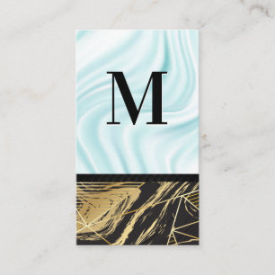 Silk Drapery   Monogram   Marble Business Card