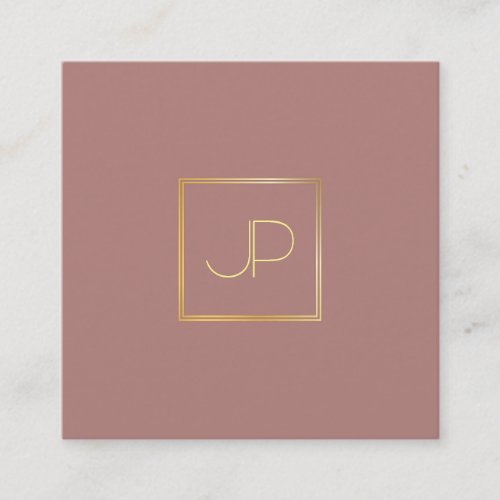 Silk Finish Gold Monogram Template Luxury Modern Square Business Card