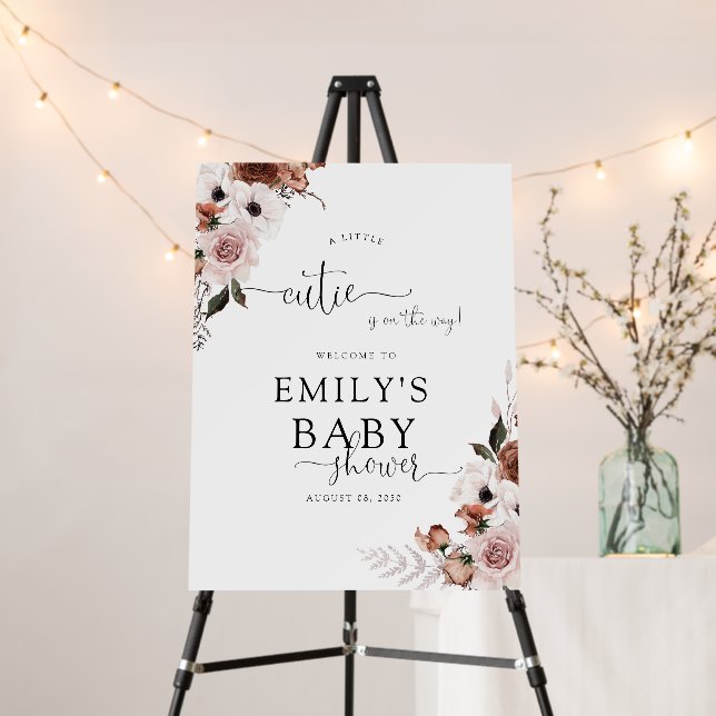 Silk Floral Baby Shower Foam Board (In Situ (Stand))