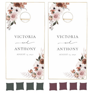 Silk Floral Bridal Shower Cornhole Set