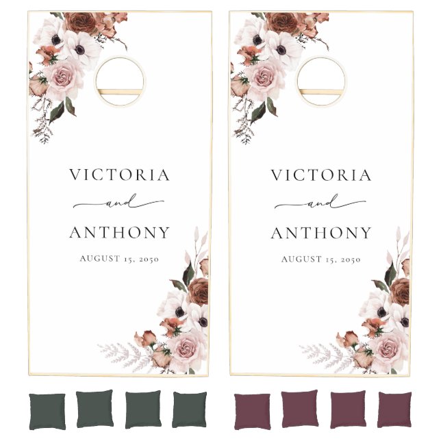 Silk Floral Bridal Shower Cornhole Set (Set)