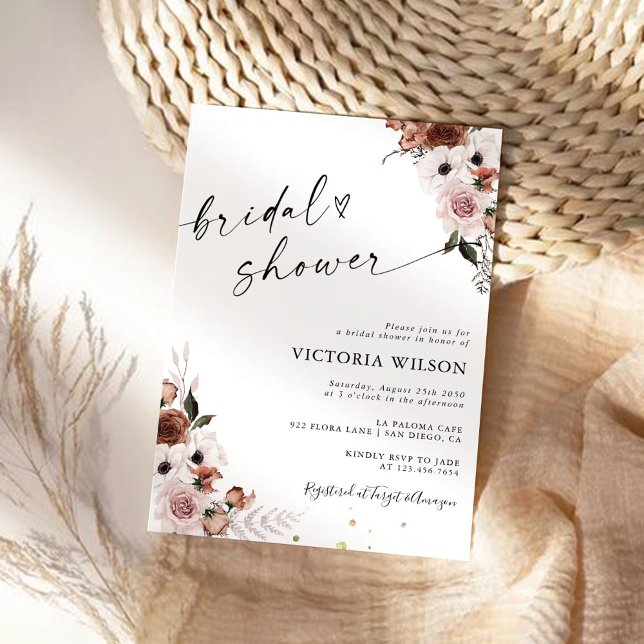 Silk Floral Bridal Shower Invitation (Creator Uploaded)