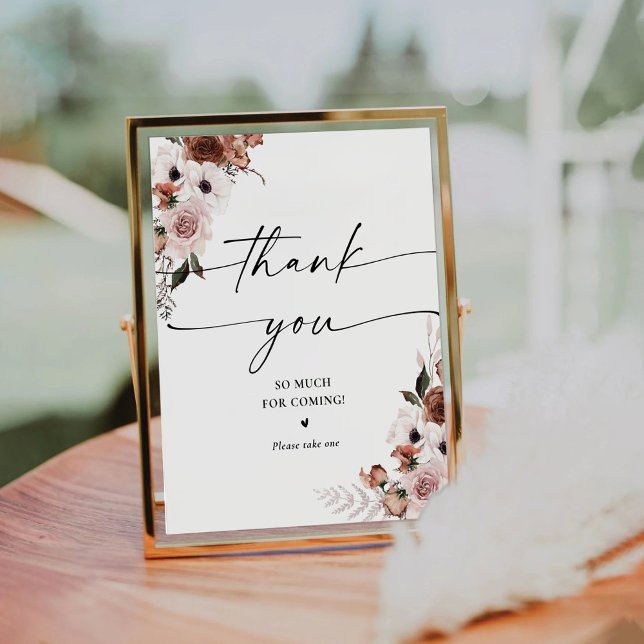 Silk Floral Bridal Shower Thank You Sign (Creator Uploaded)