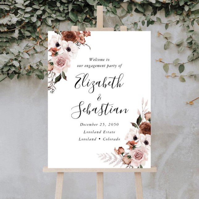 Silk Floral Engagement Party Foam Board (Creator Uploaded)