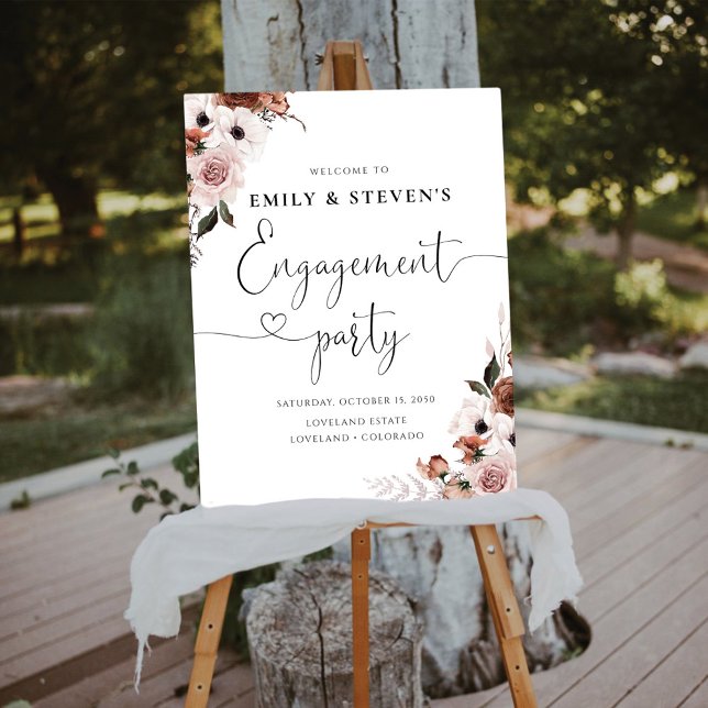 Silk Floral Engagement Party Foam Board (Creator Uploaded)
