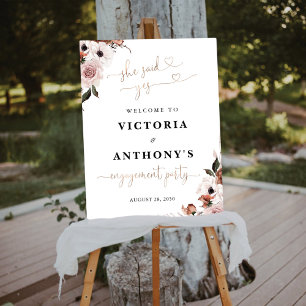 Silk Floral Engagement Party Foam Board