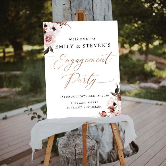 Silk Floral Engagement Party Foam Board (Creator Uploaded)