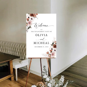 Silk Floral Engagement Party Foam Board