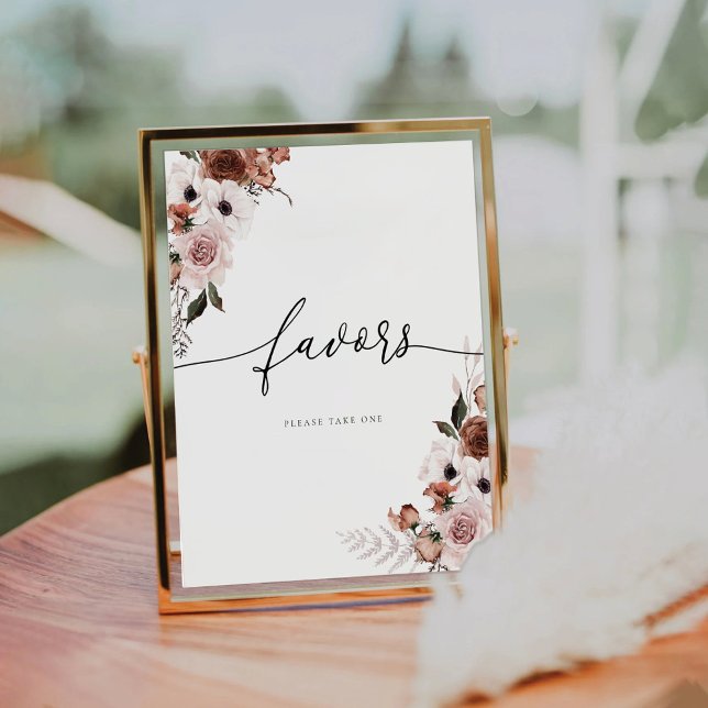 Silk Floral Favors Sign (Creator Uploaded)
