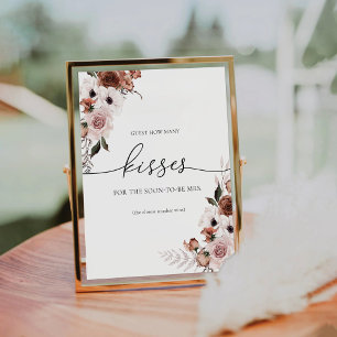 Silk Floral Guest How Many Kisses Sign