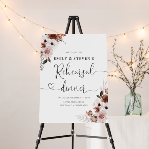 Silk Floral Rehearsal Dinner Foam Board