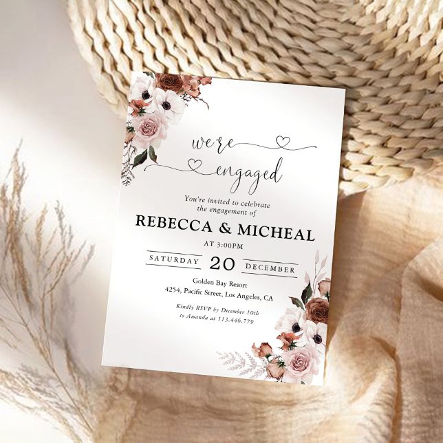 Silk Floral We are engaged Invitation (Creator Uploaded)