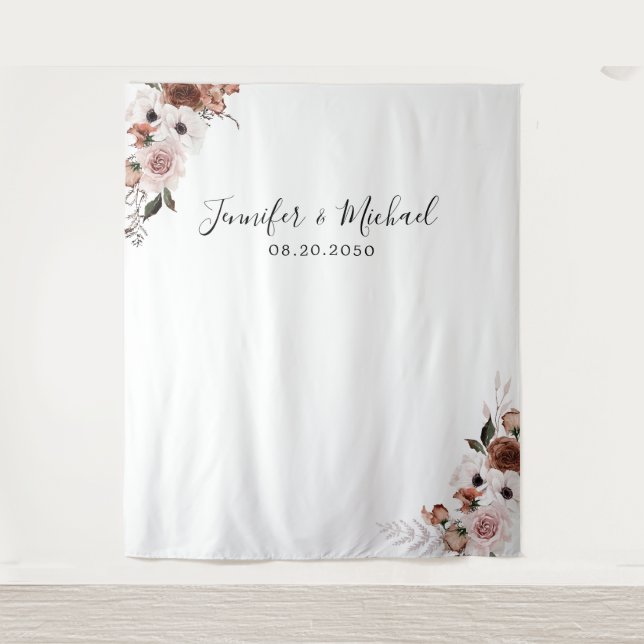 Silk Floral Wedding Ceremony Backdrop (Front)