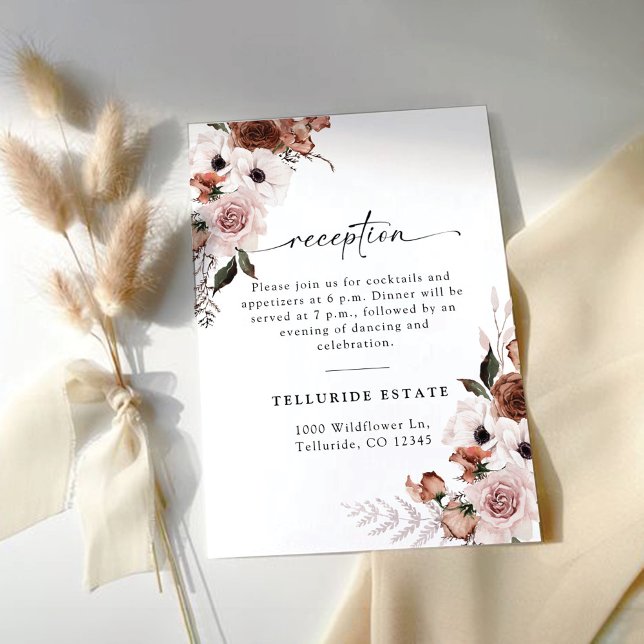 Silk Floral Wedding Ceremony Reception Enclosure Card (Creator Uploaded)