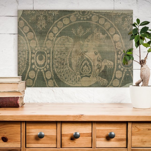 Silk fragment showing the 'Senmurv' Canvas Print (Creator Uploaded)