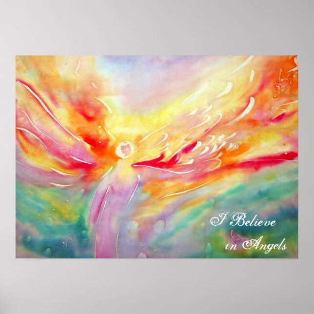 Silk I Believe in Angels Poster Art Painting (Front)