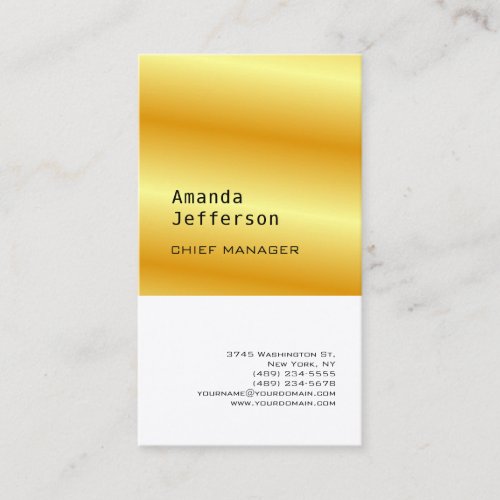 Silk Minimalist Professional Gold White Color Business Card