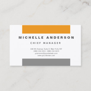 Silk Modern Grey Orange Professional Minimalist Business Card