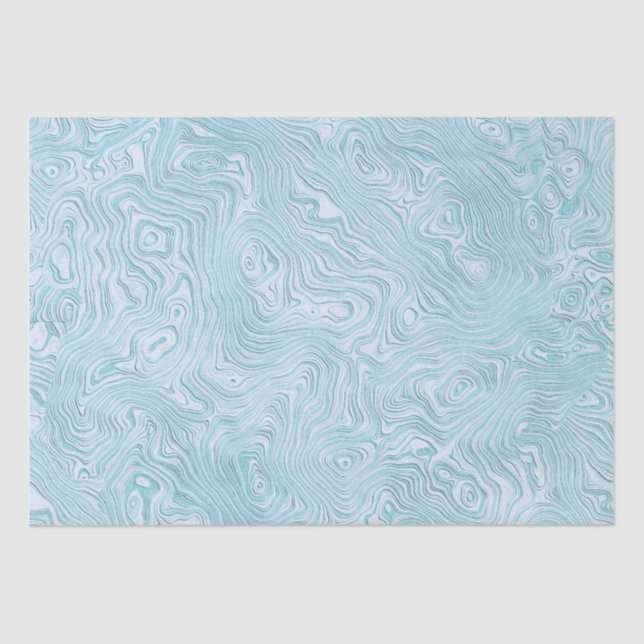 Silk Moire Pattern in Bright Aqua Tissue Paper (Front)