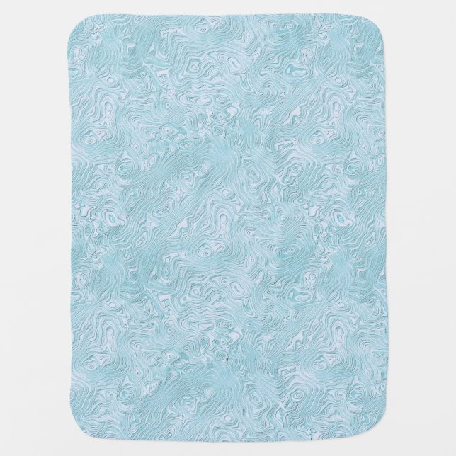 Silk Moire Small Pattern in Bright Aqua Baby Blanket (Front)
