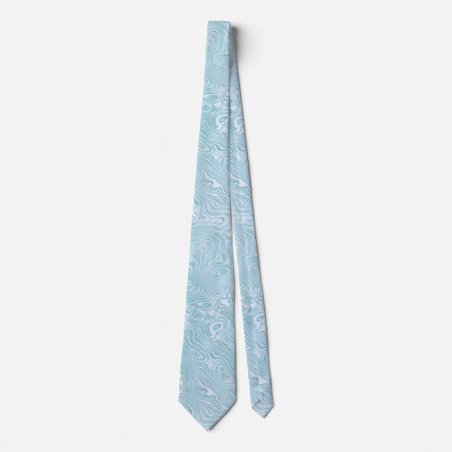 Silk Moire Small Pattern in Bright Aqua Neck Tie (Front)