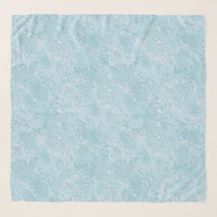 Silk Moire Small Pattern in Bright Aqua Scarf