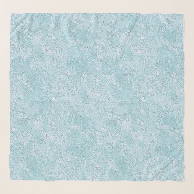 Silk Moire Small Pattern in Bright Aqua Scarf (Front)