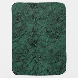 Silk Moire Small Pattern in Forest Green Baby Blanket