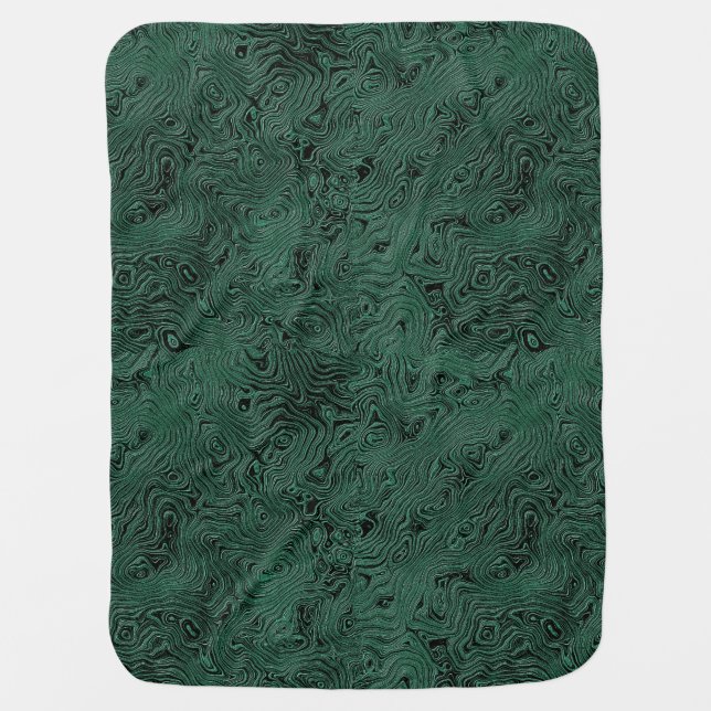 Silk Moire Small Pattern in Forest Green Baby Blanket (Front)