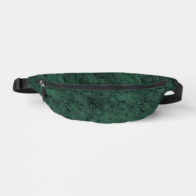 Silk Moire Small Pattern in Forest Green Fanny Pack (Front)