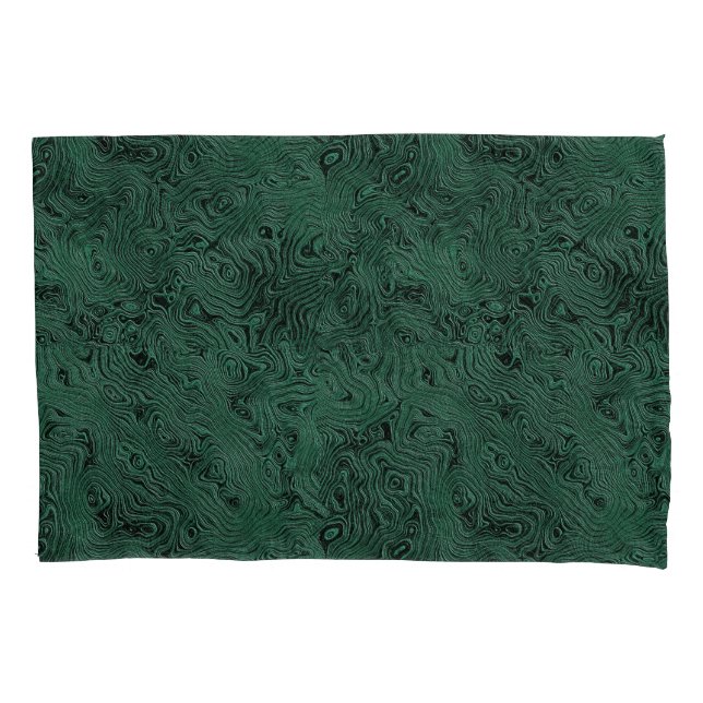 Silk Moire Small Pattern in Forest Green Pillow Case (Front)