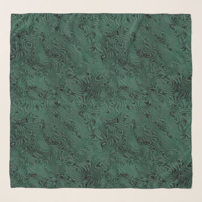 Silk Moire Small Pattern in Forest Green Scarf (Front)