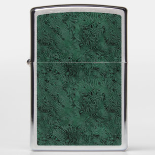 Silk Moire Small Pattern in Forest Green Zippo Lighter