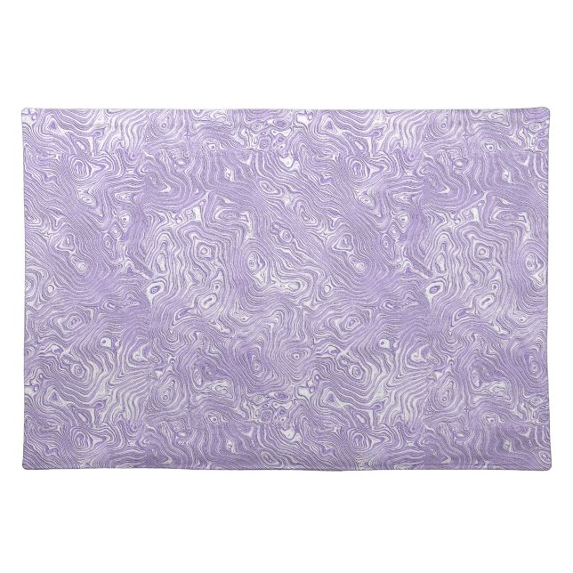 Silk Moire Small Pattern in Lilac Lavender Cloth Placemat (Front)