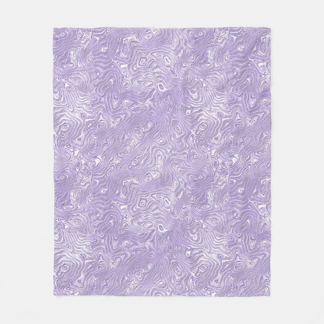 Silk Moire Small Pattern in Lilac Lavender Fleece Blanket (Front)