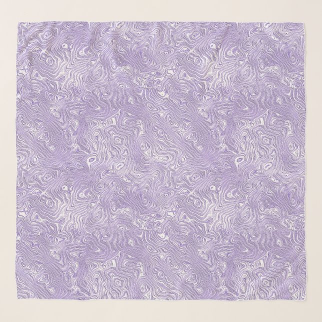 Silk Moire Small Pattern in Lilac Lavender Scarf (Front)