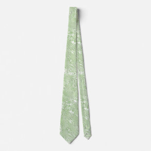 Silk Moire Small Pattern in Lime Green Neck Tie