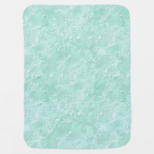Silk Moire Small Pattern in Mint Green Baby Blanket