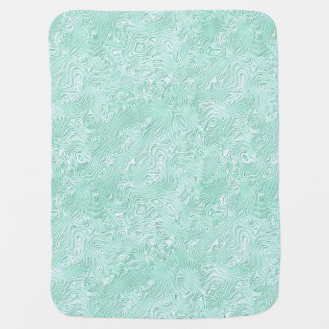 Silk Moire Small Pattern in Mint Green Baby Blanket (Front)
