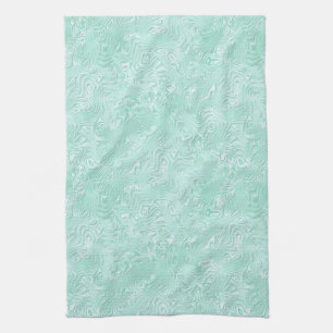 Silk Moire Small Pattern in Mint Green Kitchen Towel