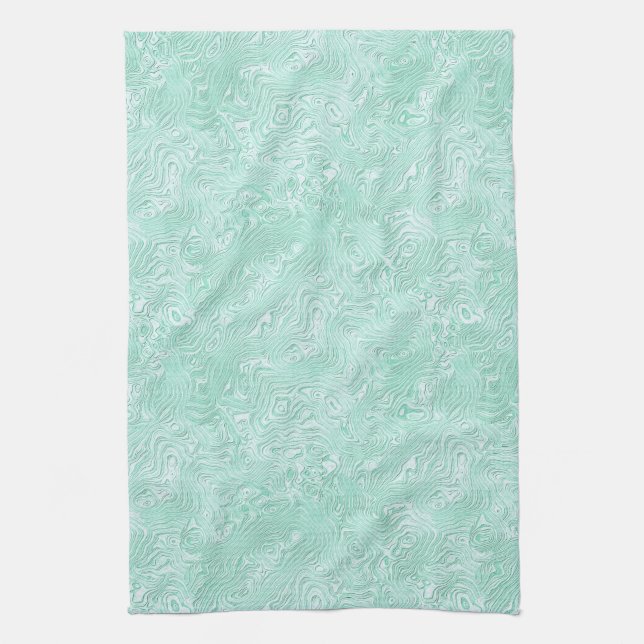 Silk Moire Small Pattern in Mint Green Kitchen Towel (Vertical)