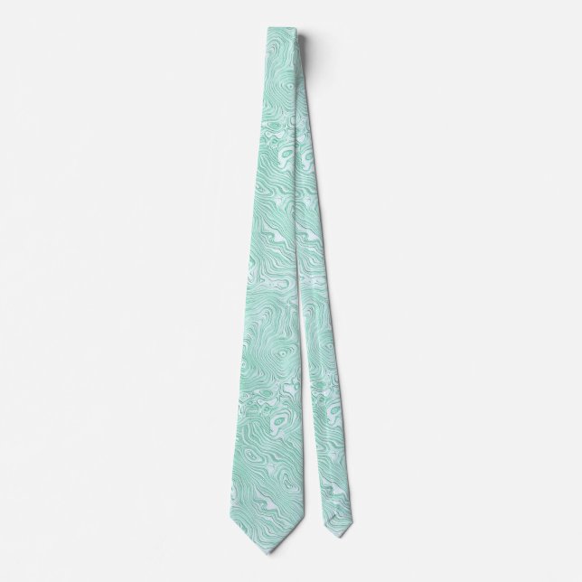 Silk Moire Small Pattern in Mint Green Neck Tie (Front)