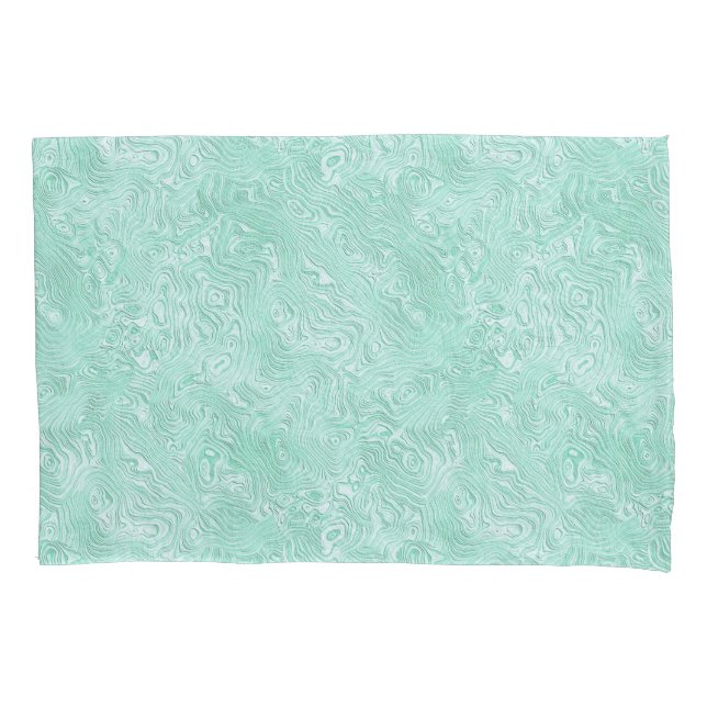 Silk Moire Small Pattern in Mint Green Pillow Case (Front)