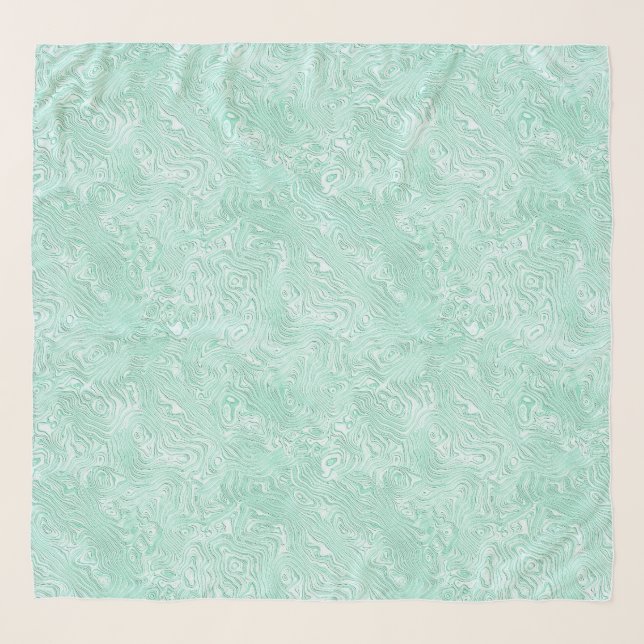 Silk Moire Small Pattern in Mint Green Scarf (Front)