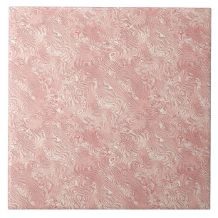 Silk Moire Small Pattern in Peach Ceramic Tile