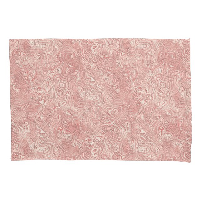Silk Moire Small Pattern in Peach Pillow Case (Front)
