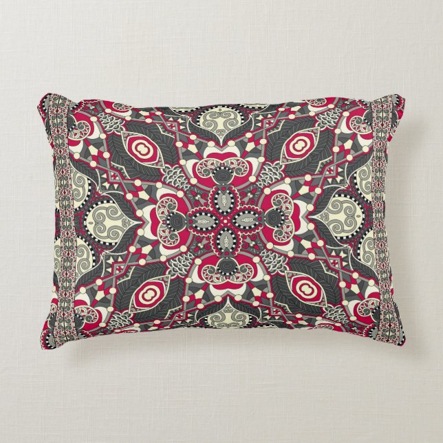 silk neck scarf or kerchief square pattern design  accent pillow (Front)